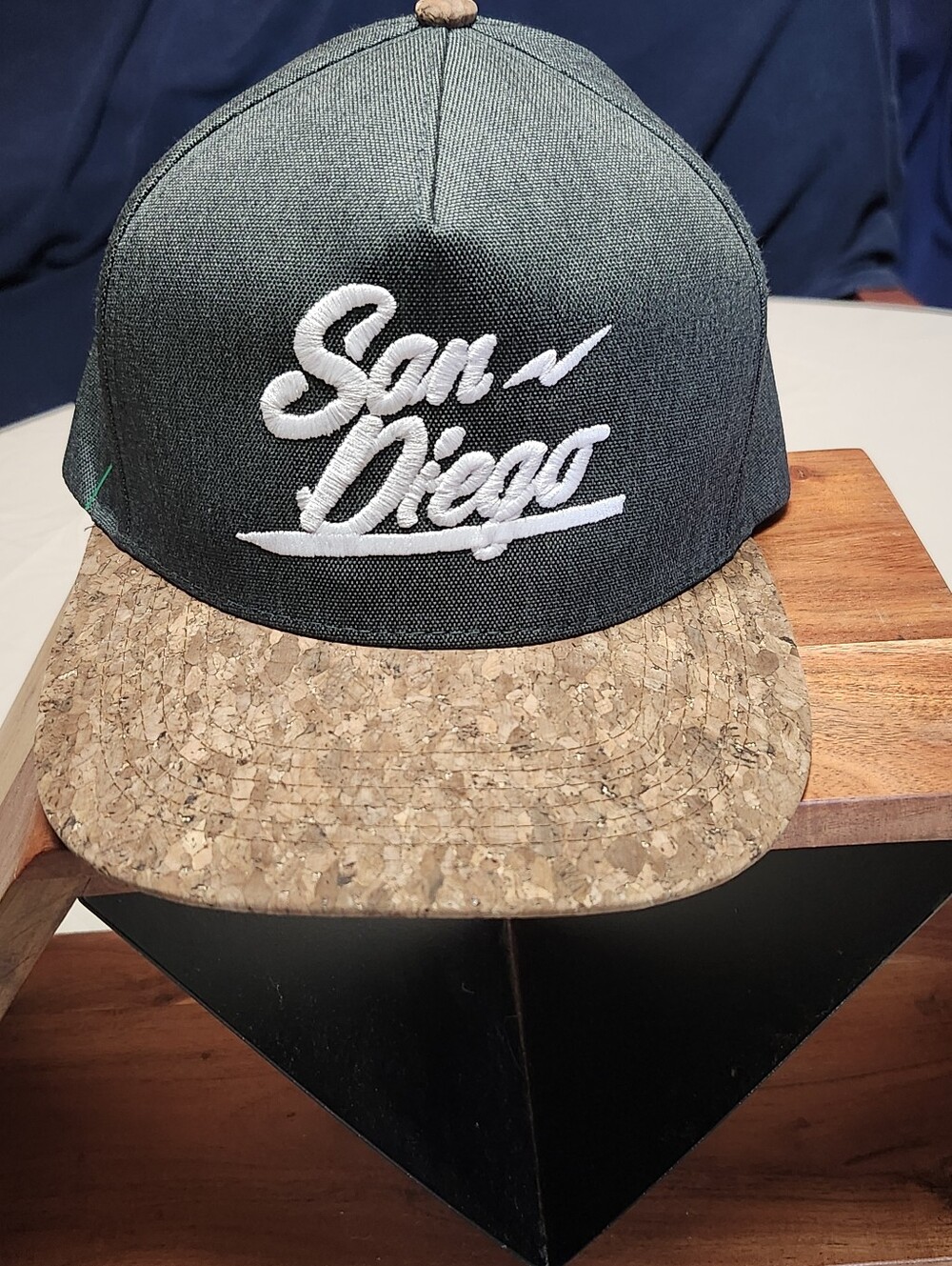 NWOT San Diego Cork Bill Canvas Snapback Ballcap In Dark Moss One Size Fits All.